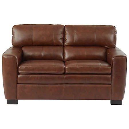 Contemporary Leather Loveseat